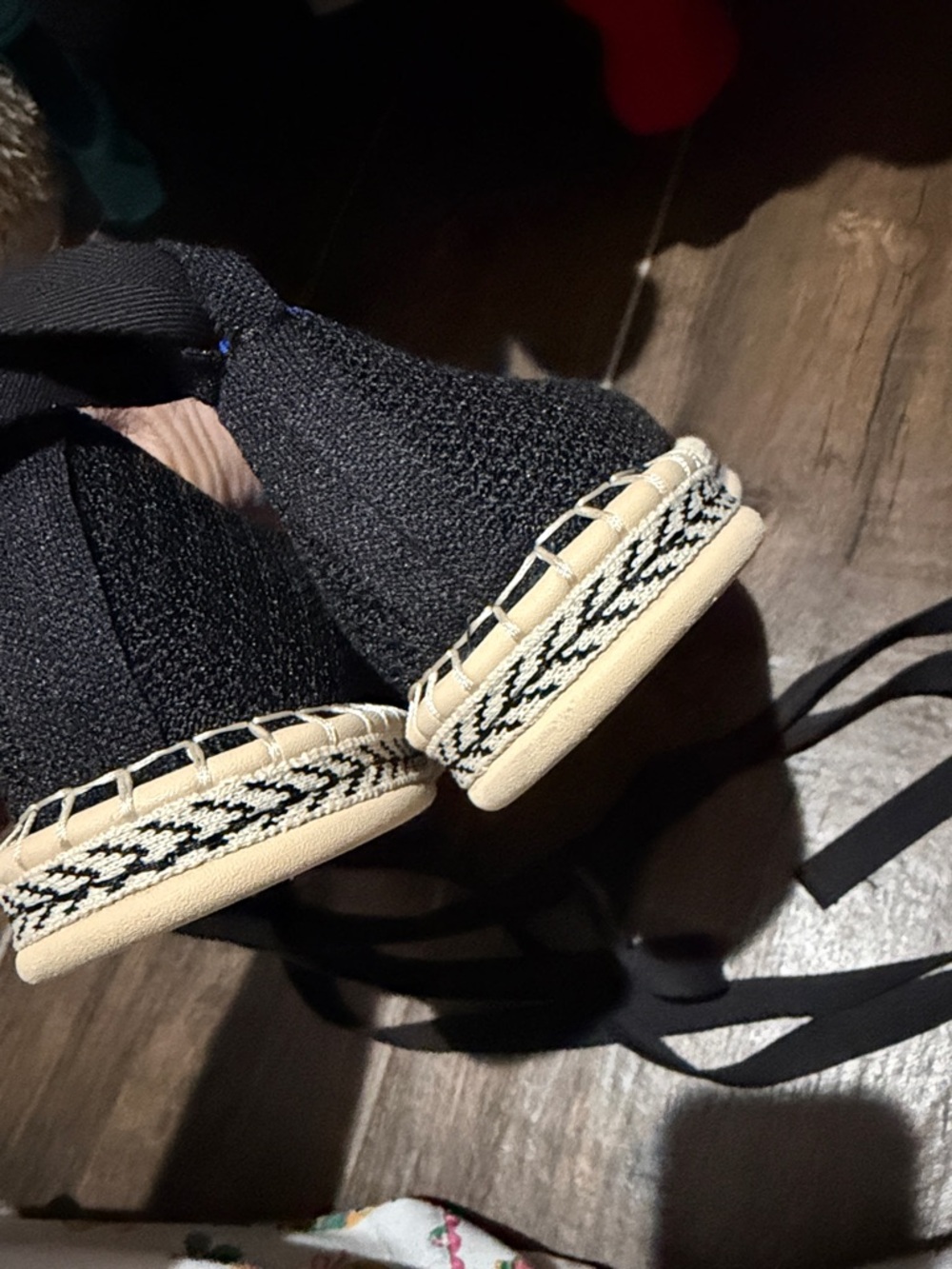 Rothy’s Black Lace-Up Espadrille Flats - Women's Shoes - Picture 7 of 8